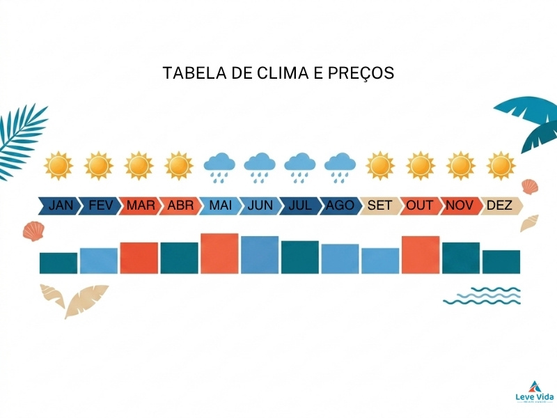 Tabela de clima e preços por mês