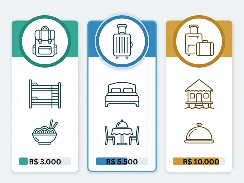 Comparação visual de orçamentos